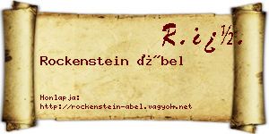 Rockenstein Ábel névjegykártya